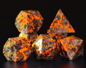 Ensemble enchanteur de dés en yooperlite pour RPG et jeux de table - Pierres précieuses sodalite syénite