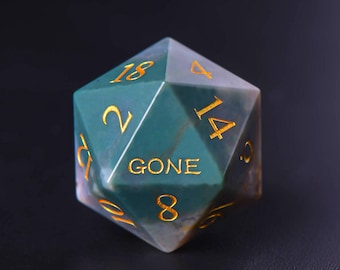 Set di dadi con gemma di agata muschiata GONE: giochi da tavolo D&D