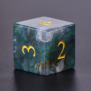Moosachat Edelstein Würfel Set: D&D Tabletop Gaming