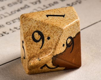 Picture Jasper Gemstone Dice Set: Handcrafted Tabletop RPG Dice