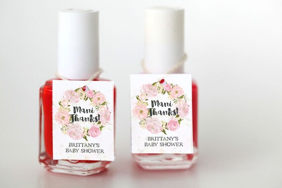 baby shower nail polish favor tags printable