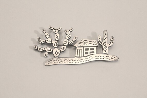 Sterling Silver Cactus Pin