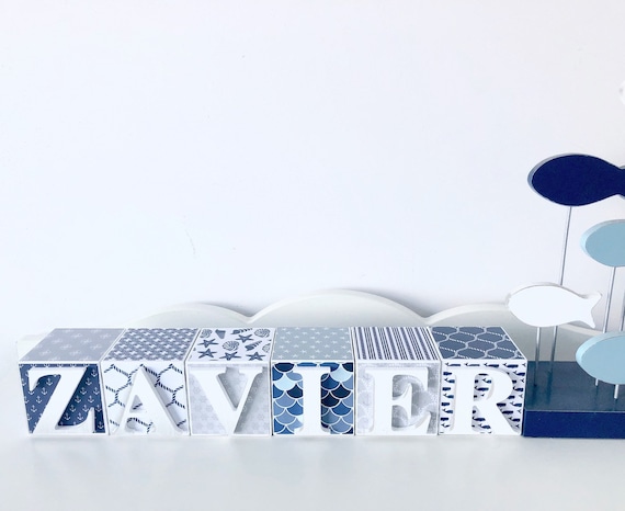 personalised baby name blocks