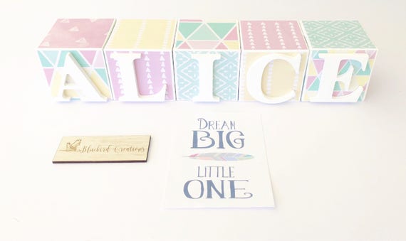personalised baby letter blocks