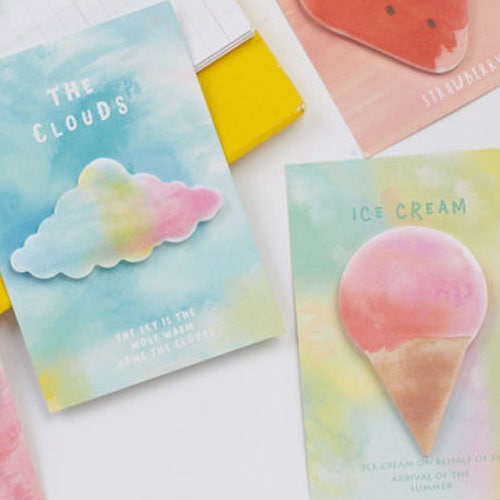 Ice Cream Sticky Notes Cloud Sticky Notes Watermelon Sticky Etsy