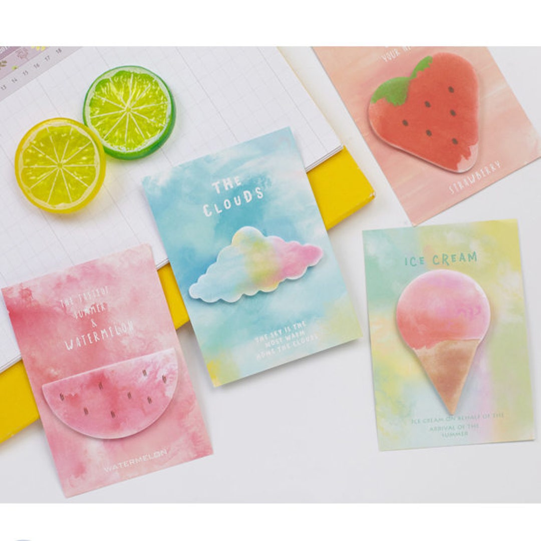 Ice Cream Sticky Notes, Cloud Sticky Notes, Watermelon Sticky Notes