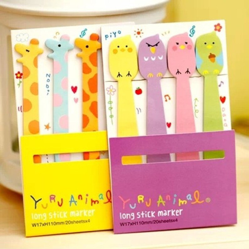 Cute Sticky Notes Bookmark Bear Sticky Notes Squirrel Etsy