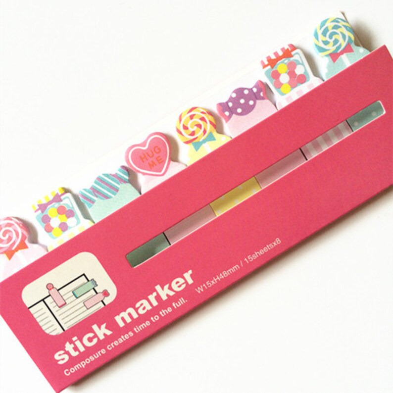 Cute Sticky Notes Bookmark Candy Sticky Notes Etsy