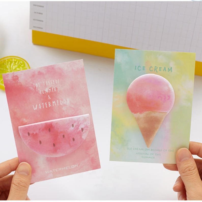 Ice Cream Sticky Notes Cloud Sticky Notes Watermelon Sticky Etsy