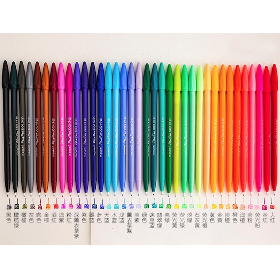 Vintage PENTEL 36 Colors Pens Fine Point Marker Set Original S360-36 Taiwan  MINT