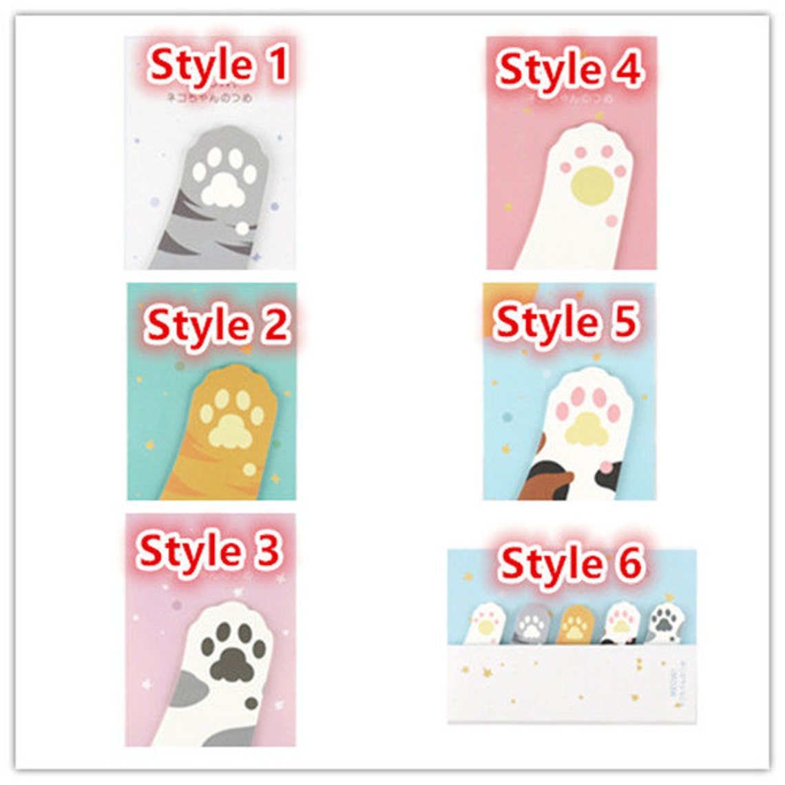 Cat-pad Sticky Notes Cute Sticky Notes Bookmark Animals - Etsy