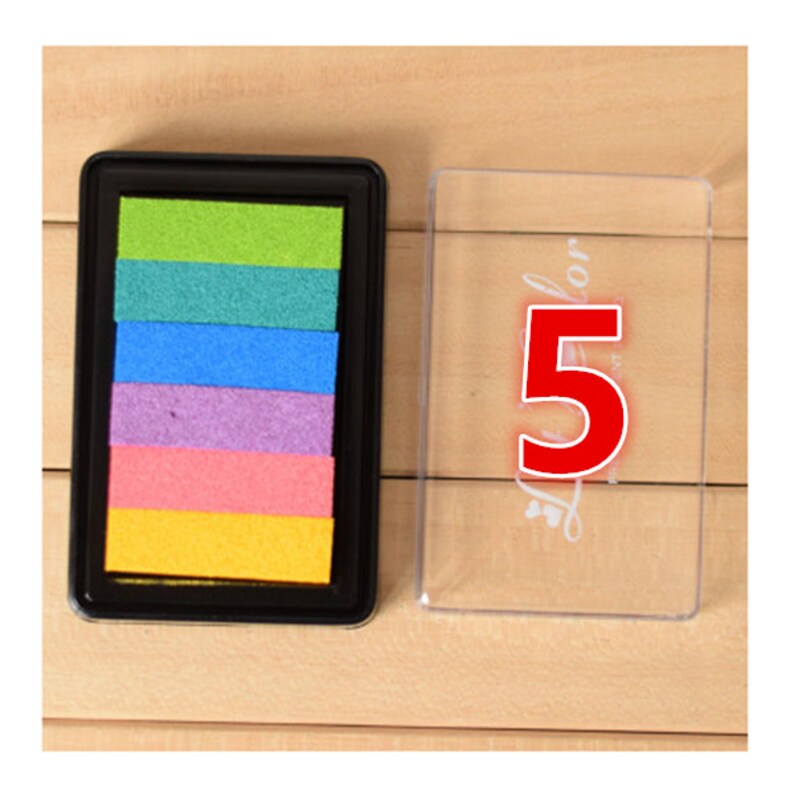 6 Colors Ink Pad Rainbow Ink Pad Thumbprint Ink Pads Ink Etsy