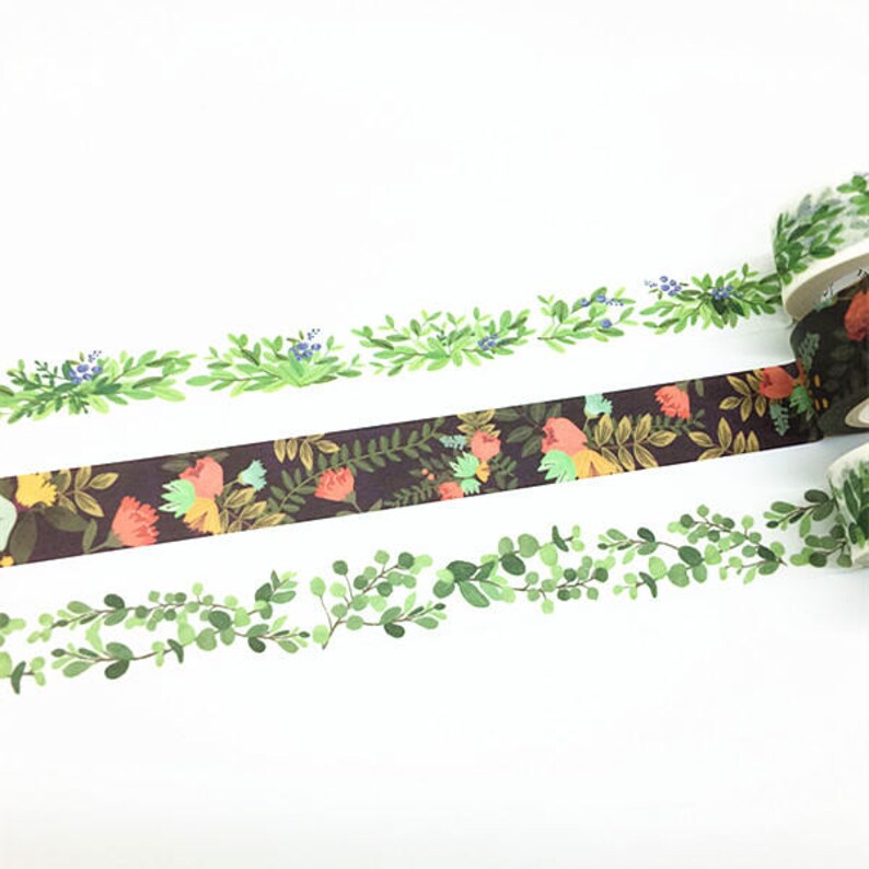 Plants Washi Tape, Flowers Washi Tape, Washi Tape Set, Leaf Washi Tape, Leaves Washi Tape, Green Paper Tape,Cute Washi Tape,grass washi tape image 2