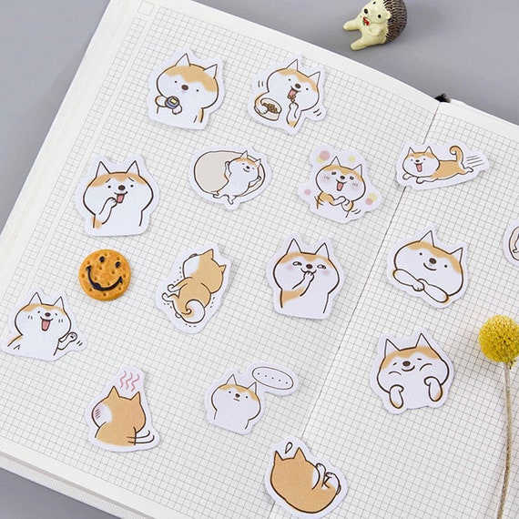 45 Pcs Kawaii Stickers Set Washi Scrapbooks Sticker Set Cute Dog