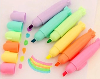 Set de 6 plumillas de marcador de color caramelo surtidos, Set de 6 lápices de color, lápiz de color