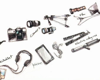 Camera Washi Tape, Photography Washi Tape, Electronic Accessories washi tape, Camera bracket, came, iPhone, usb cable, computer and more