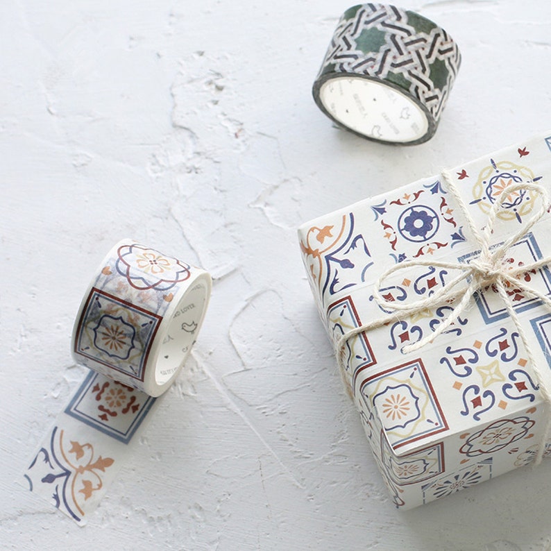 plain washi tape marble washi tape Washi Tapes retro washi tape patterned masking tape Tiles washi tape