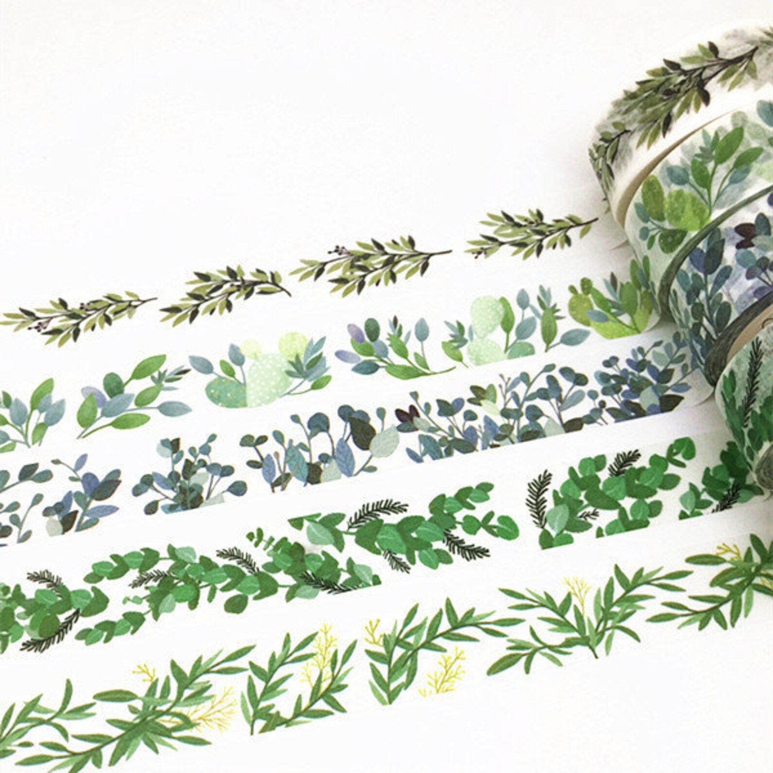 Plants Washi Tape Flowers Washi Tape Eucalyptus Washi Tape Etsy