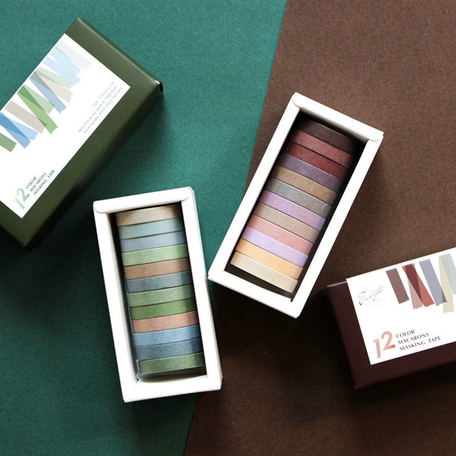 6/12pcs Rainbow Color Washi Tapes Set 7.5mm 15mm Basic Adhesive Masking  Tape Decoration Stickers