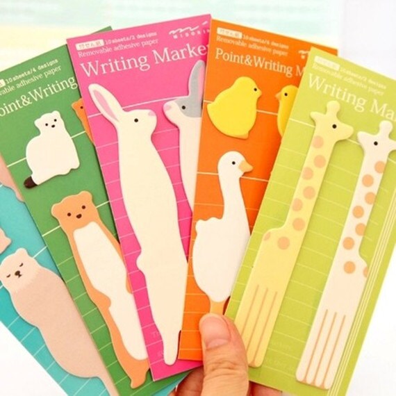 Cute sticky notes Bookmark cat sticky notes penguin sticky Etsy