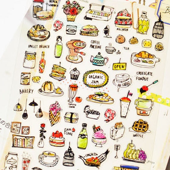 Cute Stickers Food Sticker Korean Sticker Scrapbooking Etsy
