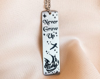 Peter Pan Inspired Necklace, Never Grow Up, Neverland, Disney Jewelry