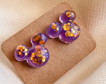 Mickey Mouse Rapunzel Stud Earrings - Disney Jewelry - Mickey Earrings - Floating Lantern Inspired Earrings - Disney Wedding Earrings