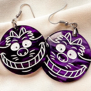 Cheshire Cat Stud Earrings | Alice In Wonderland | Disney | Light Weight | Fun Colorful Studs