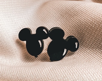 Orecchini a palloncino nero di Topolino ispirati alla Disney / Walt Disney / Orecchini per orecchie di topo / Gioielli Disneyland