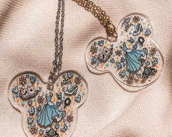 Cinderella Inspired Double-Sided Necklace | Fairytale Charm | Princess Necklace