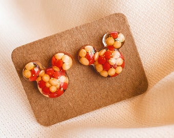 Mickey Mouse Resin Stud Earrings - Disney Jewelry - Mickey Earrings - Pooh Stud Earrings - Everyday Earrings - Disney Trip Earrings