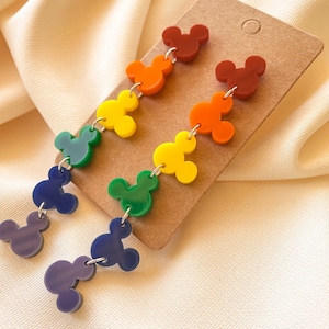 Rainbow Mickey Mouse Statement Earrings | Pride | Mouse Ear Earrings | Disney Jewelry