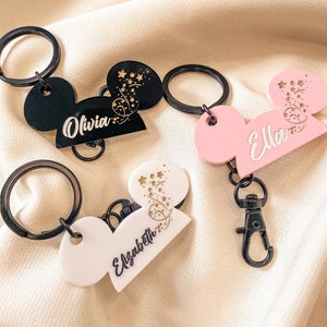 Personalized Mickey Club Ears Keychain - Disney Lover Gift / Statement Bag Charm / Custom Mickey Key Chain