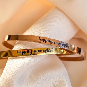 Happily Ever After Bracelet Disney Jewelry Disney Cuff Bracelet Disney Wedding Romantic Gift image 1