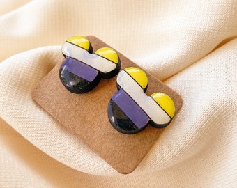 Non-Binary Mickey Mouse Stud Earrings | Pride | Disney | Non Gender| Fun Colorful Mickey Mouse Studs
