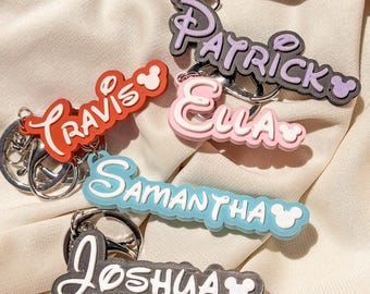 Custom 3D Printed Name Keychains | Personalized Bag Charms | Luggage Tags | Glow-in-the-Dark Option - Disney
