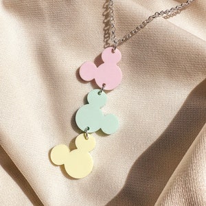 Disney Pastel Mickey Mouse Necklace | Spring | Mouse Ear Necklace | Disney Jewelry