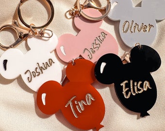 Personalized Mickey Mouse Keychain - Disney Lover Gift / Statement Bag Charm / Custom Mickey Keychain