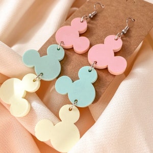 Disney Inspired Pastel Mickey Mouse Earrings | Spring | Mouse Ear Earrings | Disney Jewelry