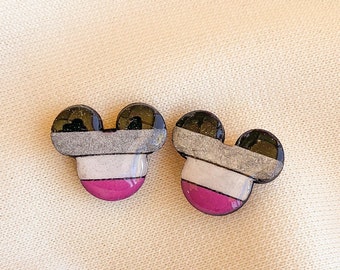 Asexual Mickey Mouse Stud Earrings | Pride | Disney | Light Weight | Fun Colorful Mickey Mouse Studs