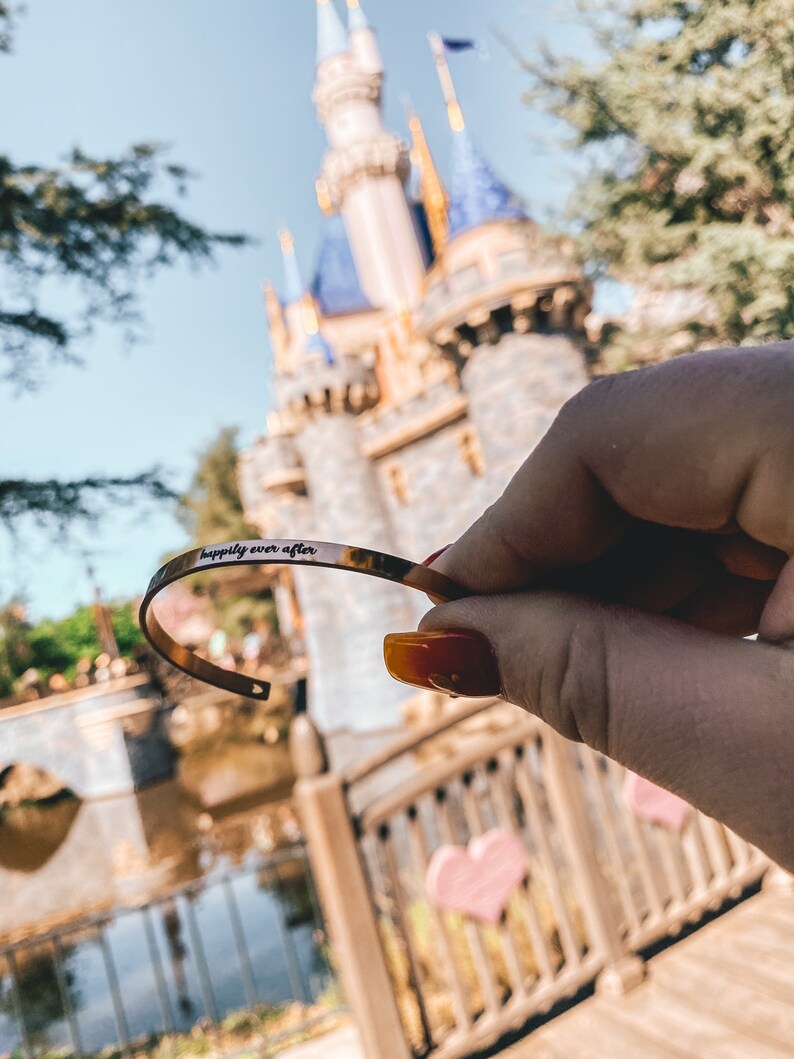 Happily Ever After Bracelet Disney Jewelry Disney Cuff Bracelet Disney Wedding Romantic Gift image 10