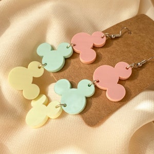 Disney Inspired Pastel Mickey Mouse Earrings Spring Mouse Ear Earrings Disney Jewelry image 6