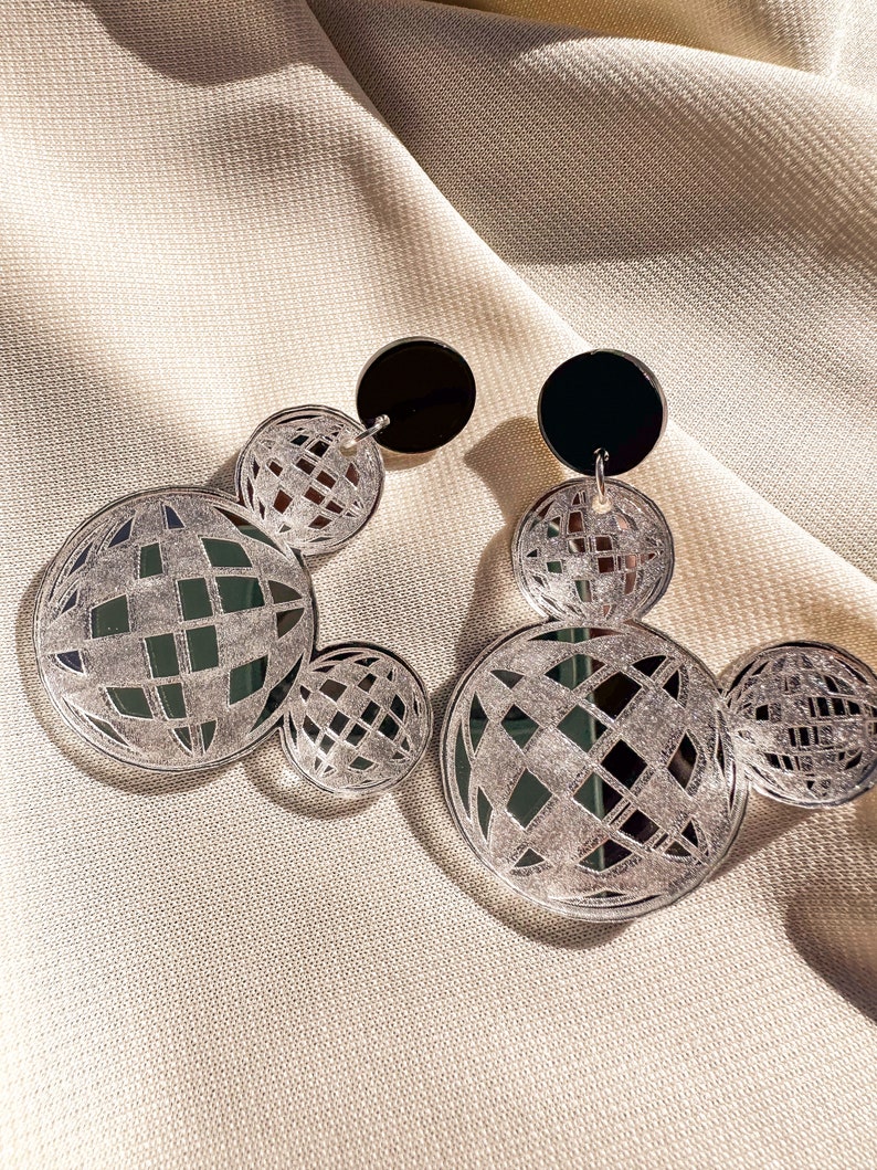 Disco Ball Mickey Earrings Retro Disney Earrings Disney Jewelry image 5