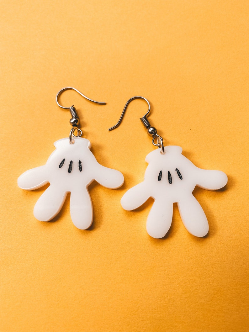 Boucles d'oreilles gants Mickey Mouse cadeau pour les amoureux de Disney / boucles d'oreilles pendantes pour adolescents adultes tendance boucles d'oreilles Mickey Mouse, cadeau inspiré de Disney pour elle Small