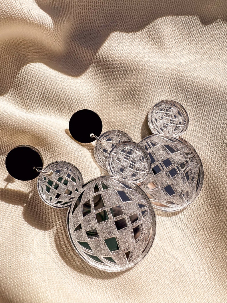 Disco Ball Mickey Earrings Retro Disney Earrings Disney Jewelry image 3