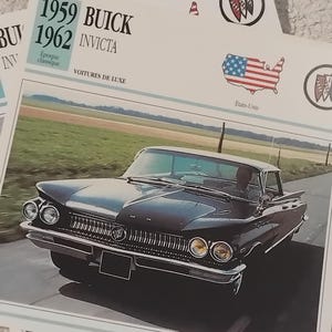 Buick Invivta CLASSIC CAR  14x14cm photo décoration murale cadeau automobile carte de transport Litho vintage éphémères vtg