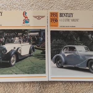 vintage  BENTLEY Cars photo carte photo antique automobile auto cadeau de collection - Français carte