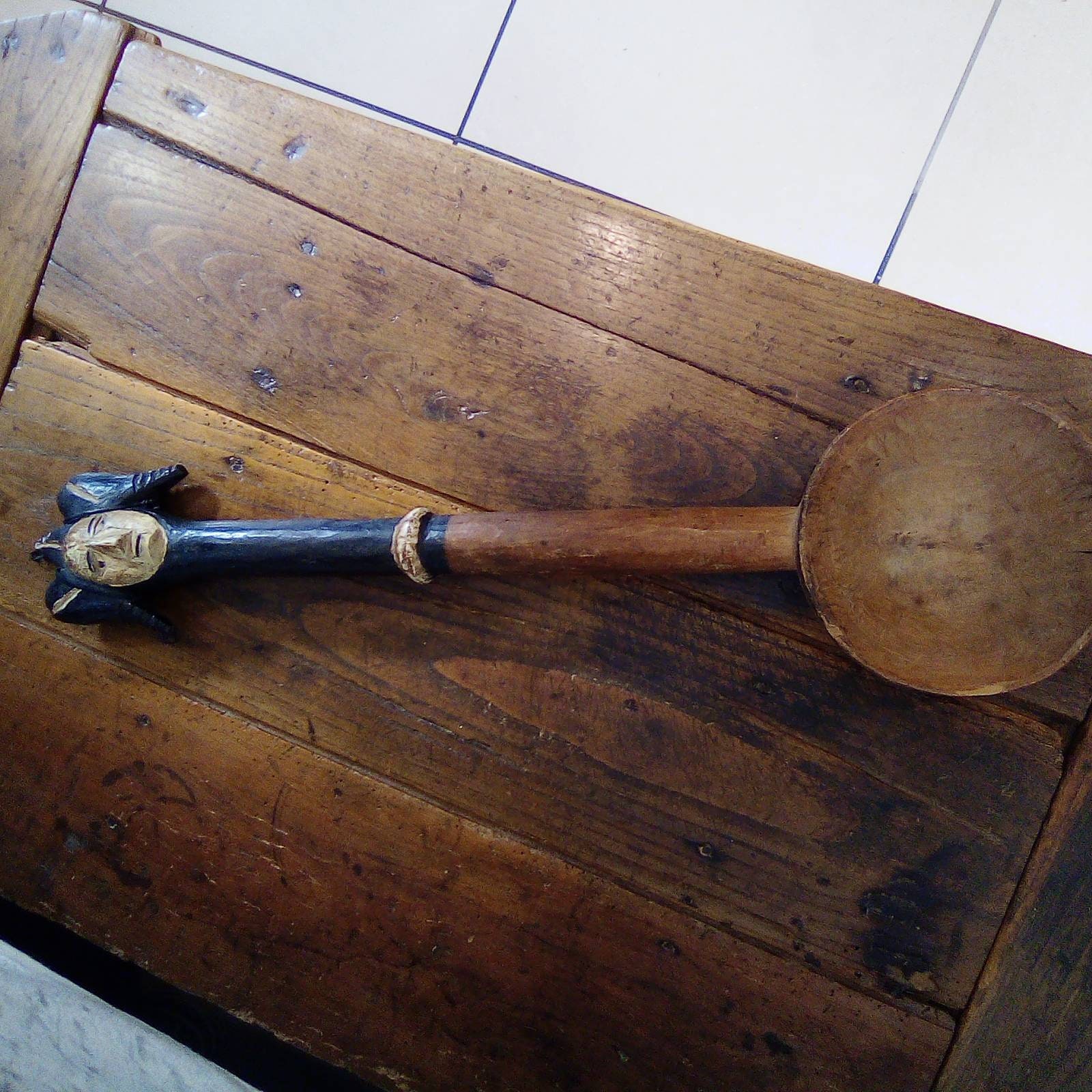 Loudle/Cuillère en Bois Faite à La Main de Style Médiéval Sculpté Jesters Tête Décorative Objet Thèm