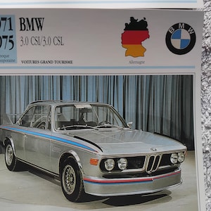 Carte photo de voiture de collection BMW vintage, spécification, image, automobile ancienne, cadeau de collection - carte française