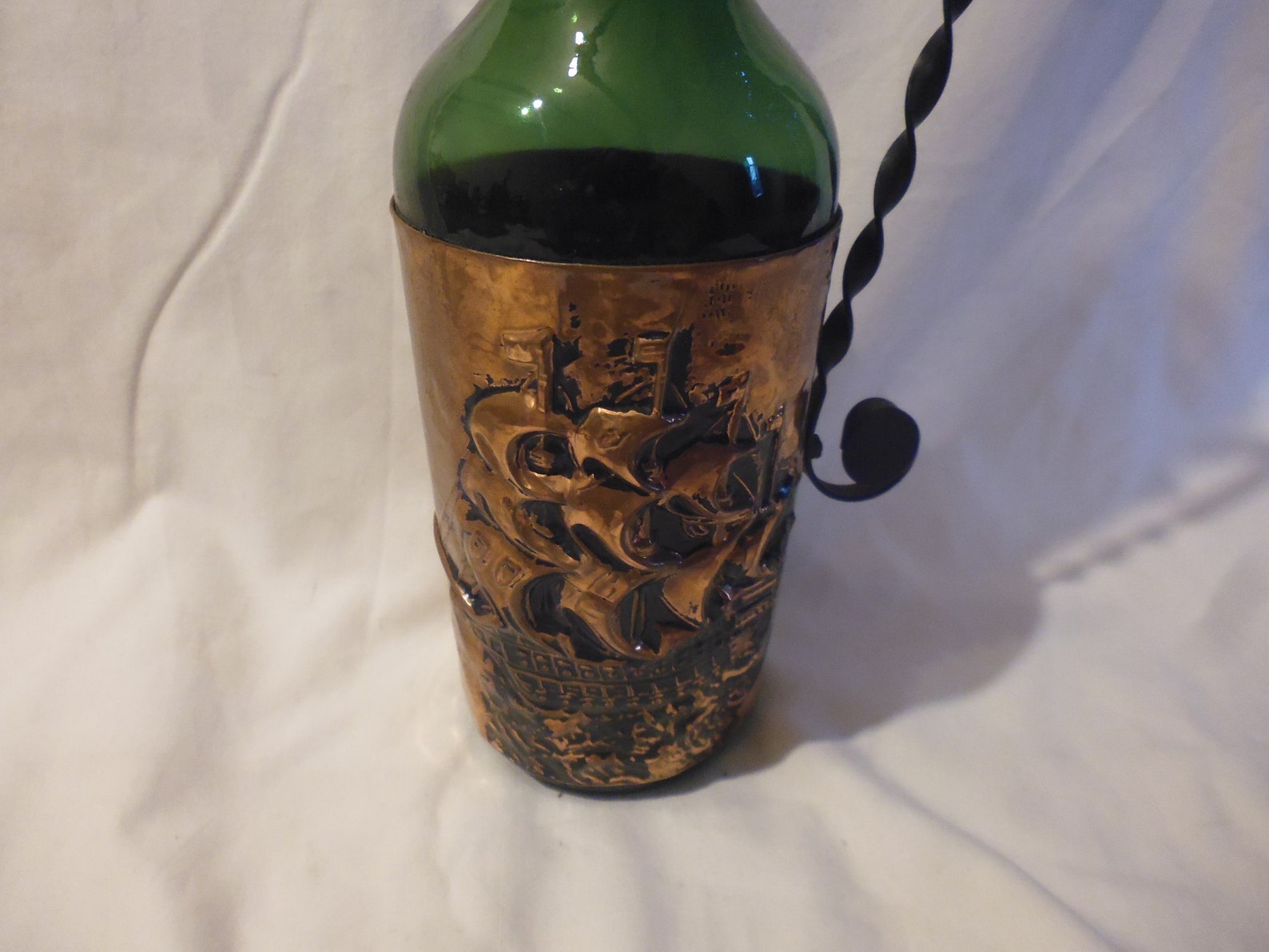 Copper covered glass bottle decanter hand made copper sleeve Etsy